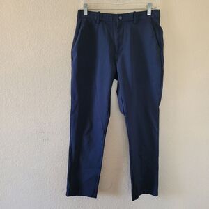Uniqlo Pants Mens Sz Small Blue Polyester Drawstring Casual Performance Pockets
